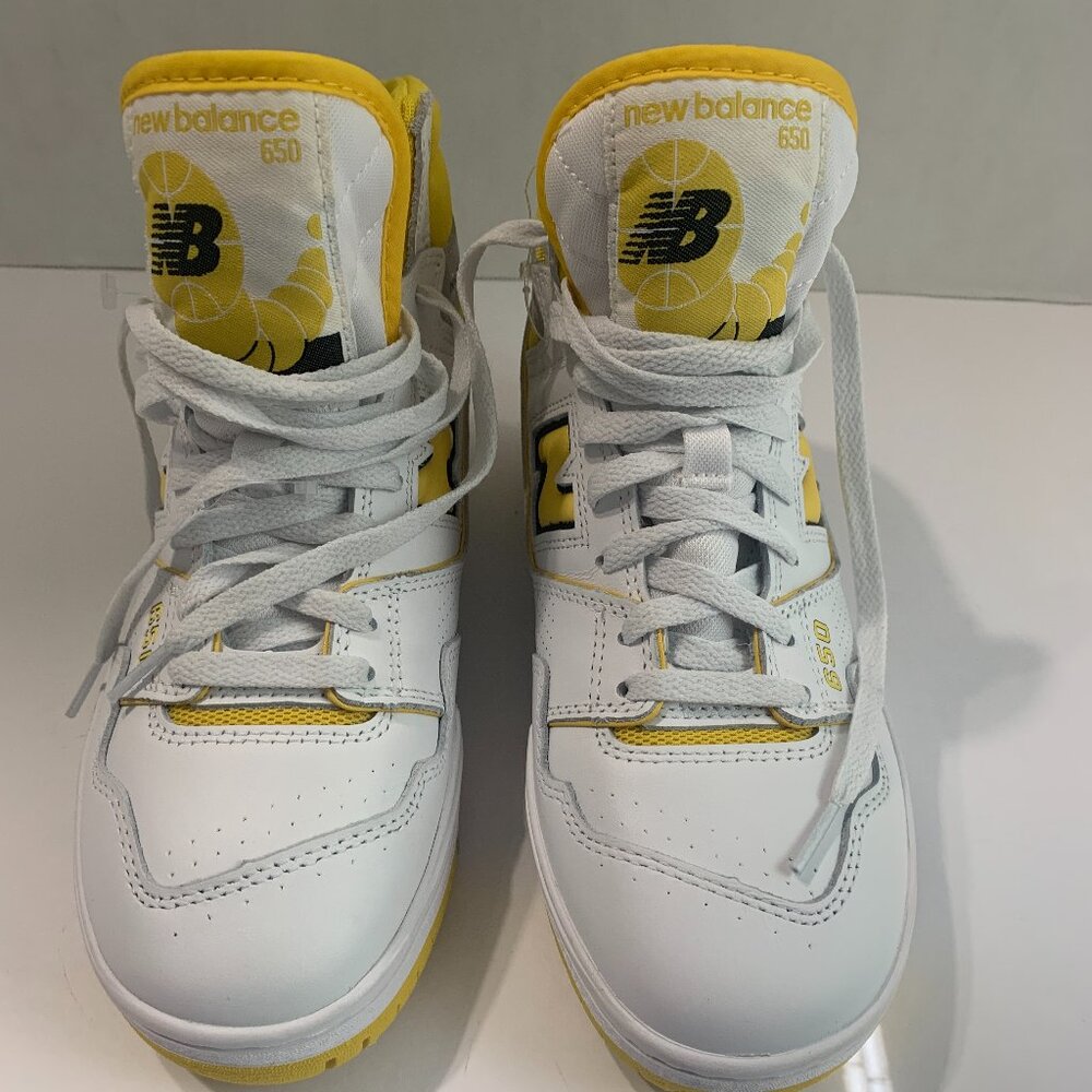 New Balance 650 High Top BB650CG White Honecomb Yellow Size 8